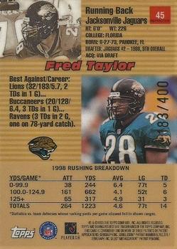 1999 Bowman's Best - Refractors #45 Fred Taylor Back