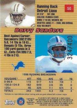 1999 Bowman's Best - Refractors #50 Barry Sanders Back