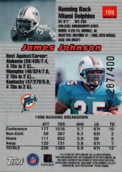 1999 Bowman's Best - Refractors #109 James Johnson Back