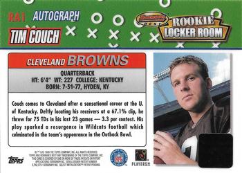 1999 Bowman's Best - Rookie Locker Room Autographs #RA1 Tim Couch Back