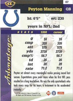 1999 Collector's Edge Advantage - Gold Ingot #67 Peyton Manning Back