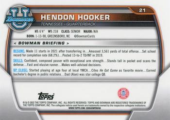 2022 Bowman University Chrome - Pink Refractor #21 Hendon Hooker Back