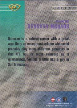 1999 Collector's Edge Advantage - Prime Connection #PC13 Donovan McNabb Back