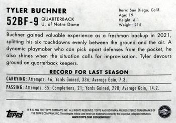 2022 Bowman University Chrome - 1952 Bowman #52BF-9 Tyler Buchner Back