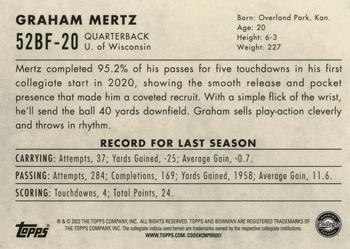 2022 Bowman University Chrome - 1952 Bowman #52BF-20 Graham Mertz Back