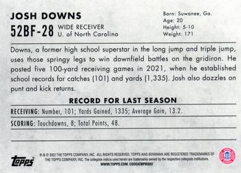 2022 Bowman University Chrome - 1952 Bowman #52BF-28 Josh Downs Back