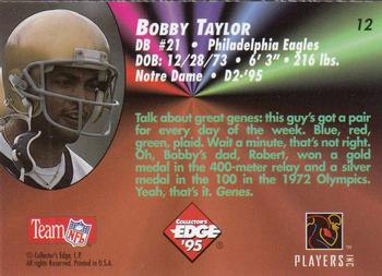 1995 Collector's Edge - Rookies #12 Bobby Taylor Back