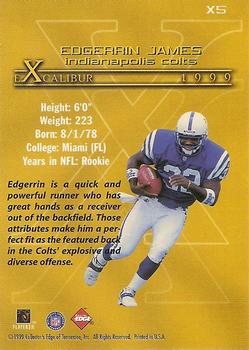 1999 Collector's Edge First Place - Excalibur #X5 Edgerrin James Back