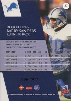 1999 Collector's Edge First Place - Galvanized #57 Barry Sanders Back