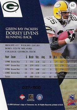 1999 Collector's Edge First Place - Galvanized #62 Dorsey Levens Back