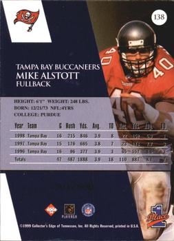 1999 Collector's Edge First Place - Galvanized #138 Mike Alstott Back