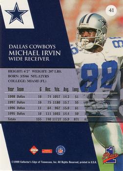 1999 Collector's Edge First Place - Gold Ingot #41 Michael Irvin Back