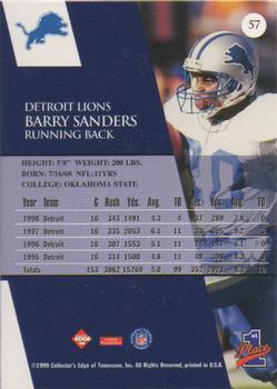1999 Collector's Edge First Place - Gold Ingot #57 Barry Sanders Back