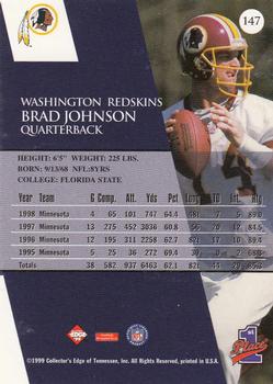 1999 Collector's Edge First Place - Gold Ingot #147 Brad Johnson Back