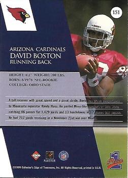 1999 Collector's Edge First Place - Gold Ingot #151 David Boston Back