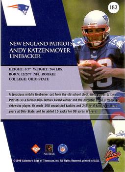 1999 Collector's Edge First Place - Gold Ingot #182 Andy Katzenmoyer Back