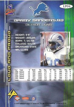 1999 Collector's Edge First Place - Loud and Proud #LP04 Barry Sanders Back