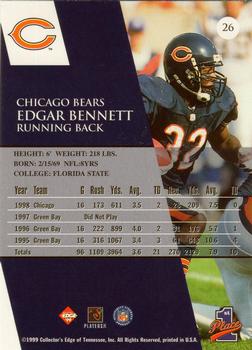 1999 Collector's Edge First Place - Millennium Collection Red #26 Edgar Bennett Back