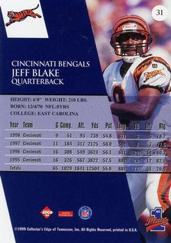 1999 Collector's Edge First Place - Millennium Collection Red #31 Jeff Blake Back