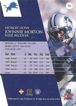 1999 Collector's Edge First Place - Millennium Collection Red #56 Johnnie Morton Back