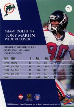 1999 Collector's Edge First Place - Millennium Collection Red #79 Tony Martin Back