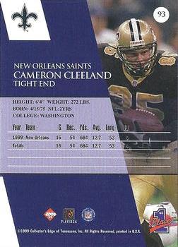 1999 Collector's Edge First Place - Millennium Collection Red #93 Cameron Cleeland Back