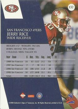1999 Collector's Edge First Place - Millennium Collection Blue #132 Jerry Rice Back