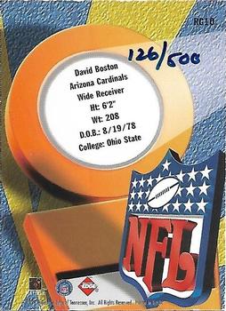 1999 Collector's Edge First Place - Rookie Game Gear #RG10 David Boston Back