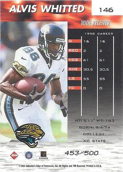 1999 Collector's Edge Fury - Galvanized #146 Alvis Whitted Back