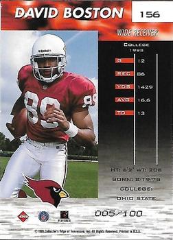 1999 Collector's Edge Fury - Galvanized #156 David Boston Back