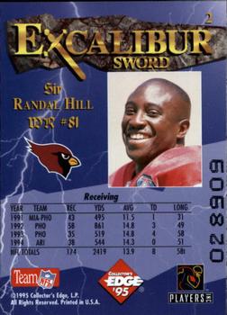 1995 Collector's Edge Excalibur #2 Randal Hill Back