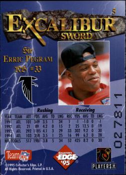 1995 Collector's Edge Excalibur #5 Erric Pegram Back