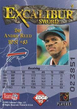 1995 Collector's Edge Excalibur #9 Andre Reed Back
