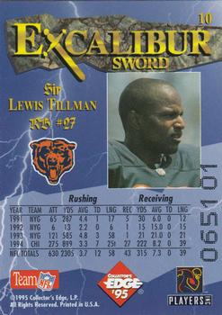 1995 Collector's Edge Excalibur #10 Lewis Tillman Back