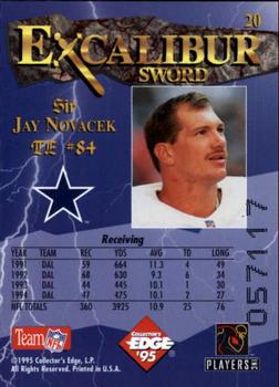 1995 Collector's Edge Excalibur #20 Jay Novacek Back