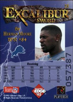 1995 Collector's Edge Excalibur #25 Herman Moore Back