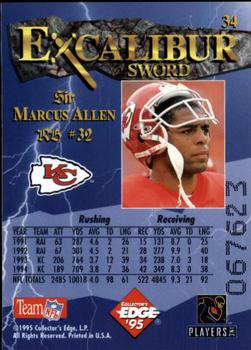 1995 Collector's Edge Excalibur #34 Marcus Allen Back