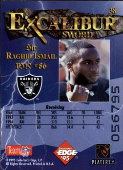 1995 Collector's Edge Excalibur #38 Raghib Ismail Back