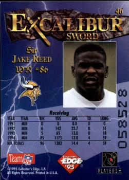 1995 Collector's Edge Excalibur #46 Jake Reed Back
