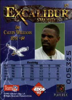 1995 Collector's Edge Excalibur #57 Calvin Williams Back