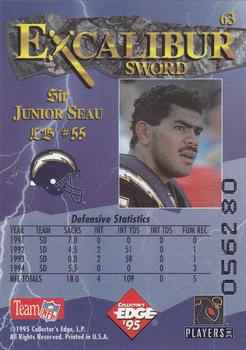 1995 Collector's Edge Excalibur #63 Junior Seau Back
