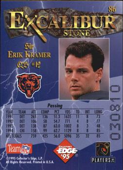 1995 Collector's Edge Excalibur #86 Erik Kramer Back