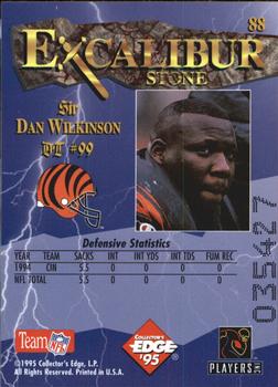 1995 Collector's Edge Excalibur #88 Dan Wilkinson Back