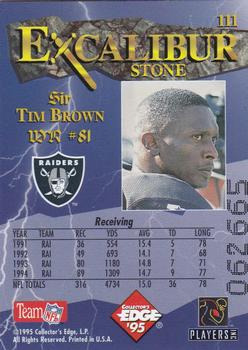 1995 Collector's Edge Excalibur #111 Tim Brown Back