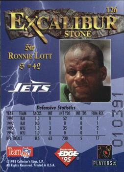 1995 Collector's Edge Excalibur #126 Ronnie Lott Back