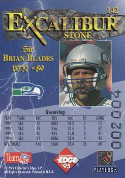 1995 Collector's Edge Excalibur #142 Brian Blades Back