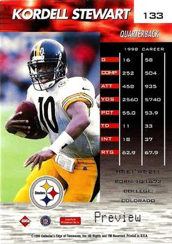 1999 Collector's Edge Fury - Galvanized Previews #133 Kordell Stewart Back