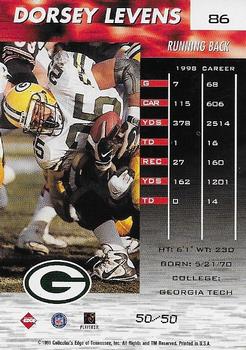 1999 Collector's Edge Fury - HoloGold #86 Dorsey Levens Back