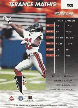 1999 Collector's Edge Fury - Millennium Collection Red #93 Terance Mathis Back