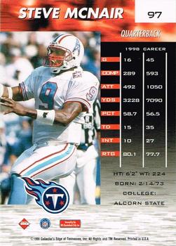 1999 Collector's Edge Fury - Millennium Collection Red #97 Steve McNair Back
